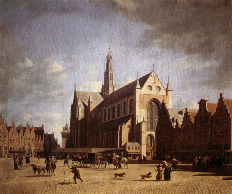 Gerrit Bakhuizen Great Market in Haarlem Germany oil painting art